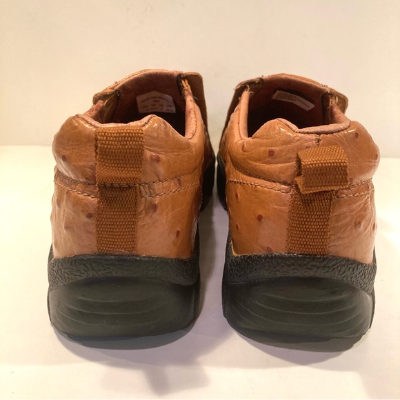 Roper Performance Womens 7.5 Loafers Brown Ostrich Embossed Leather Slip On Shoe - Picture 5 of 12